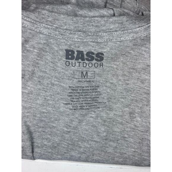 Bass Outdoor Mens Short Sleeve Crew Neck Graphic Tee, Gray, size M - Picture 5 of 10